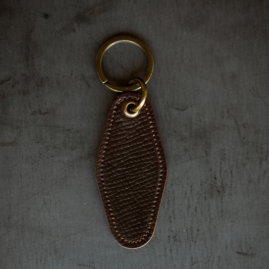 Loyal Stricklin Motel Key Ring - Dark Cognac Hatchgrain Shell Cordovan