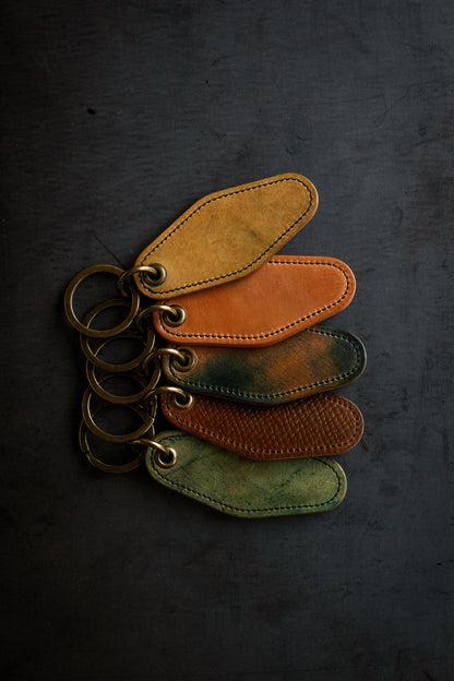 Loyal Stricklin Motel Key Ring - Dark Cognac Hatchgrain Shell Cordovan